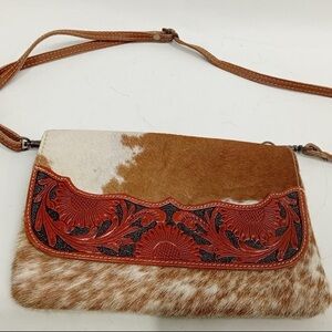 Myra Bag Cowhide Hand Tooled Leather Crossbody